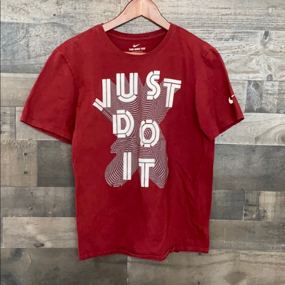 Maroon With White “Just Do It” Short Sleeve Nike T-Shirt